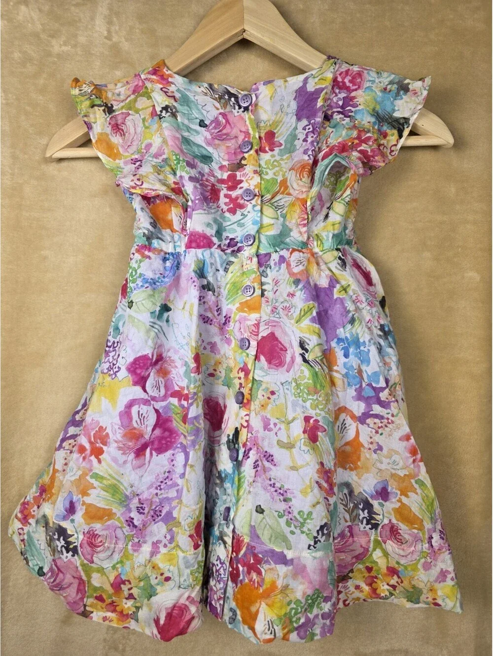 Bijou Sauvage Clothier Floral Todler size 4 Lined Side Pockets Pre-owned